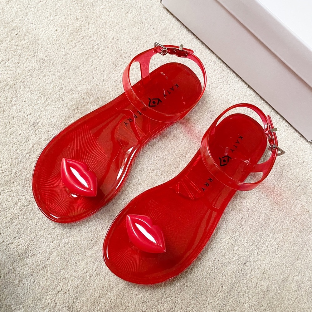 KATY PERRY Red Jelly Strappy Sandals NWT - Picture 4 of 7